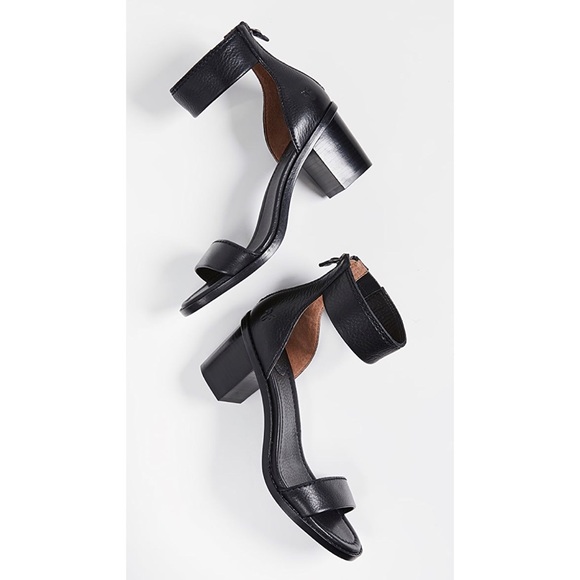 Frye Black Leather Brielle Chic Ankle Sandal Heels - Picture 3 of 16